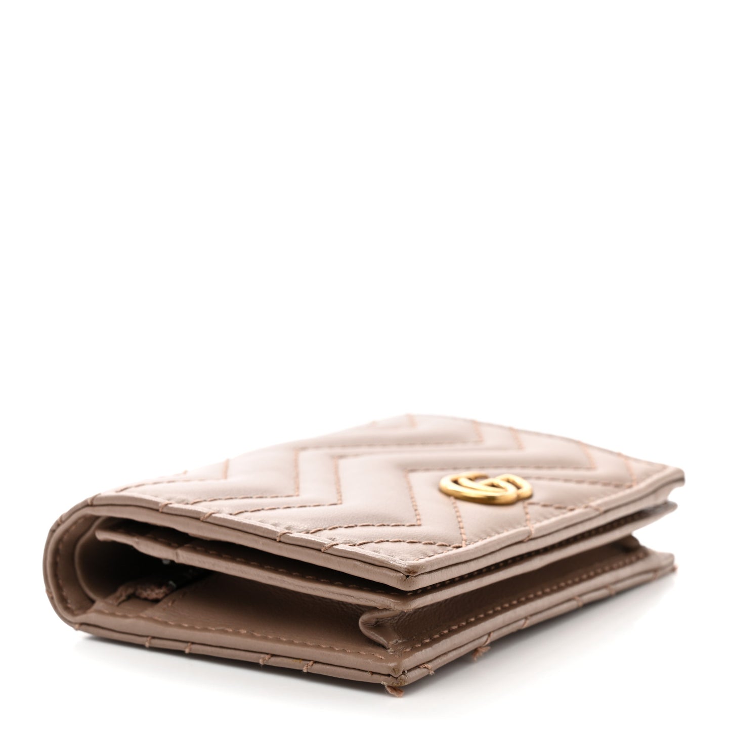 Calfskin Matelasse GG Marmont Card Case Wallet Porcelain Rose