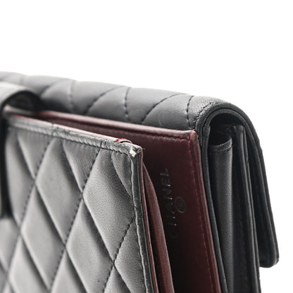 Chanel Lambskin Quilted Long Flap Wallet Black 16 of 19