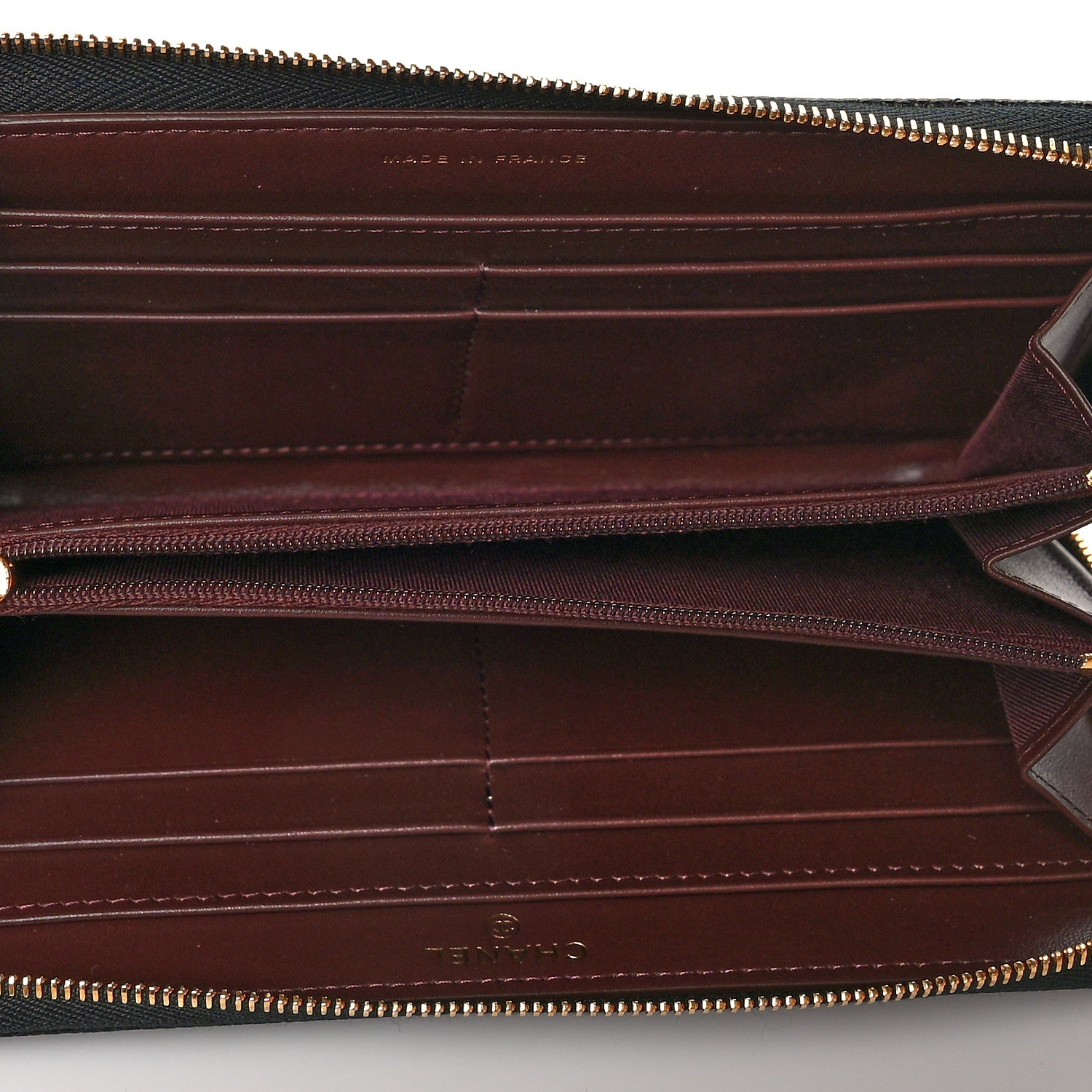 Chanel Caviar Quilted Large Gusset Zip Around Wallet Black 5 of 10