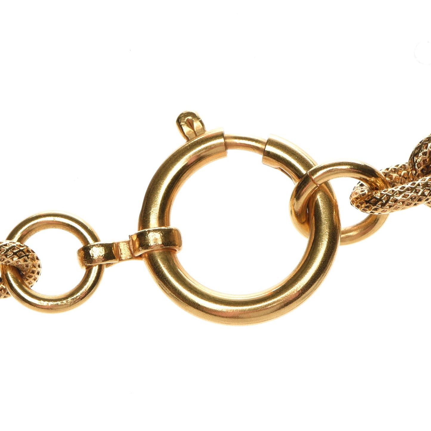 Textured Etruscan CC Tassel Necklace Gold