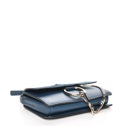 Chloe Suede Calfskin Small Faye Shoulder Bag Majolica Blue 4 of 7