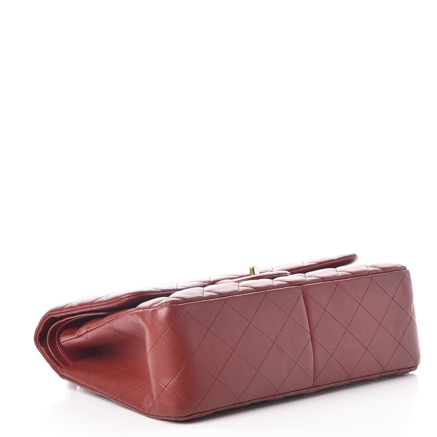 Lambskin Quilted Jumbo Double Flap Burgundy