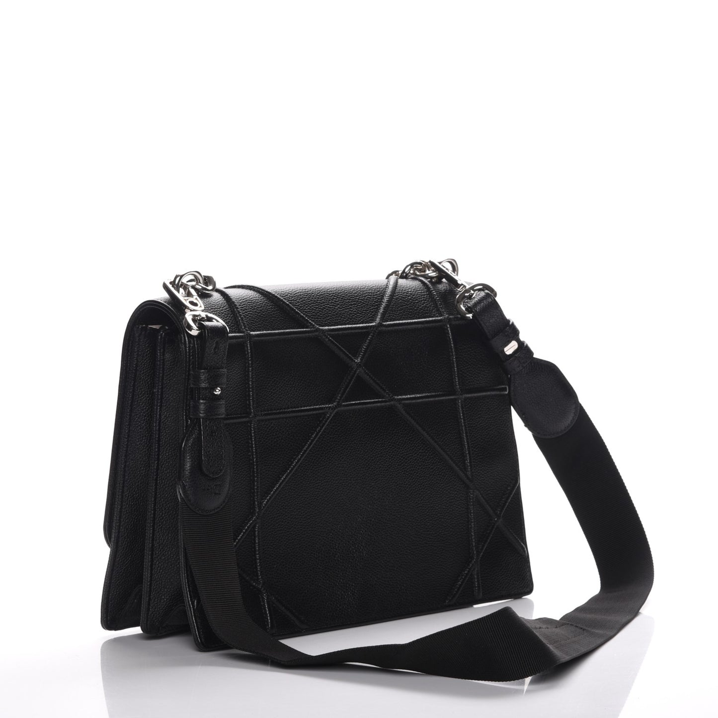 Grained Calfskin Diorama Satchel Black