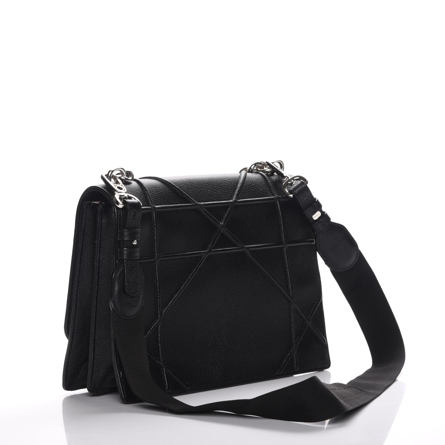 Christian Dior Grained Calfskin Diorama Satchel Black 4 of 8
