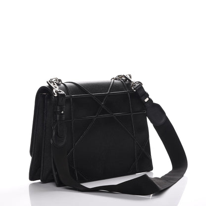 Christian Dior Grained Calfskin Diorama Satchel Black 4 of 8