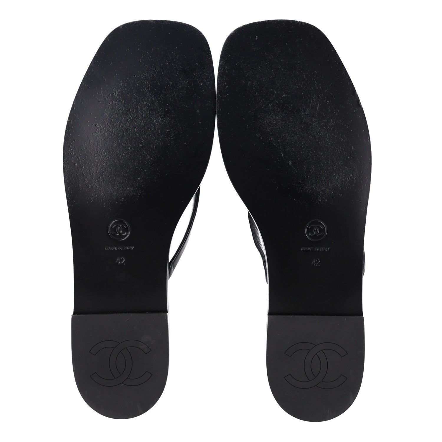 Chanel Goatskin CC Times Square Thong Sandals 42 Black 7 of 10