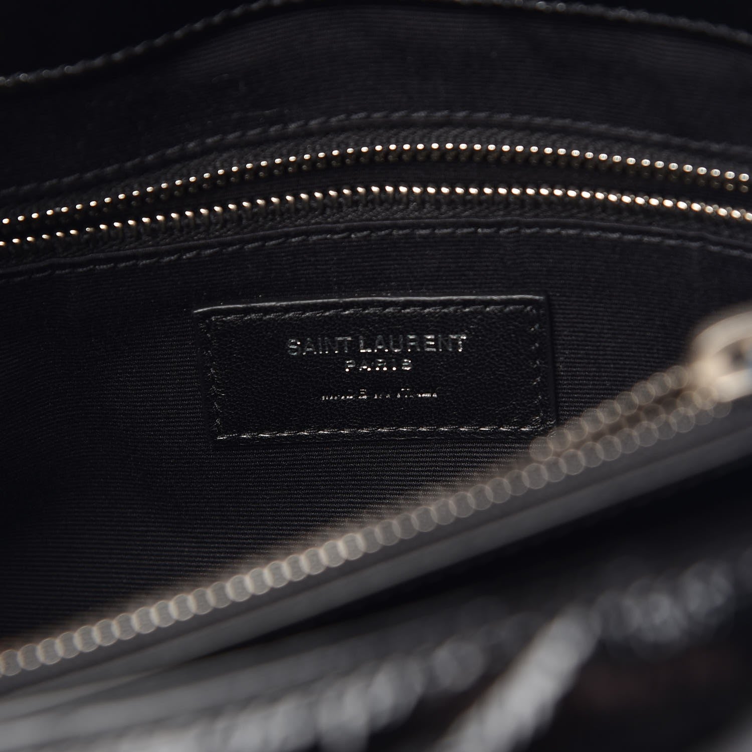 Saint Laurent Patent Y Quilted Monogram Medium Loulou Chain Satchel Black 6 of 7