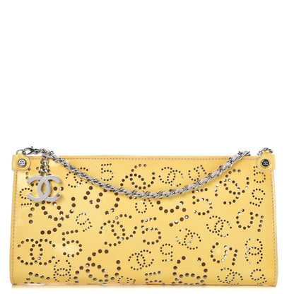 Chanel Patent Perforated CC N°5 Clutch Yellow 1 of 10