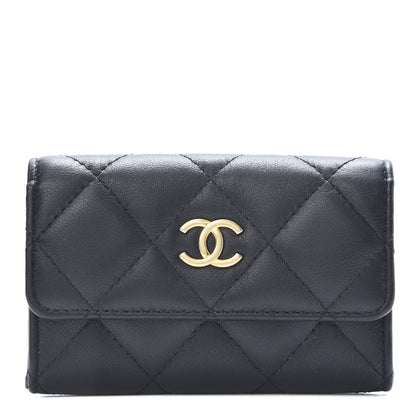 Chanel Lambskin Quilted Flap Card Holder Black 1 of 11