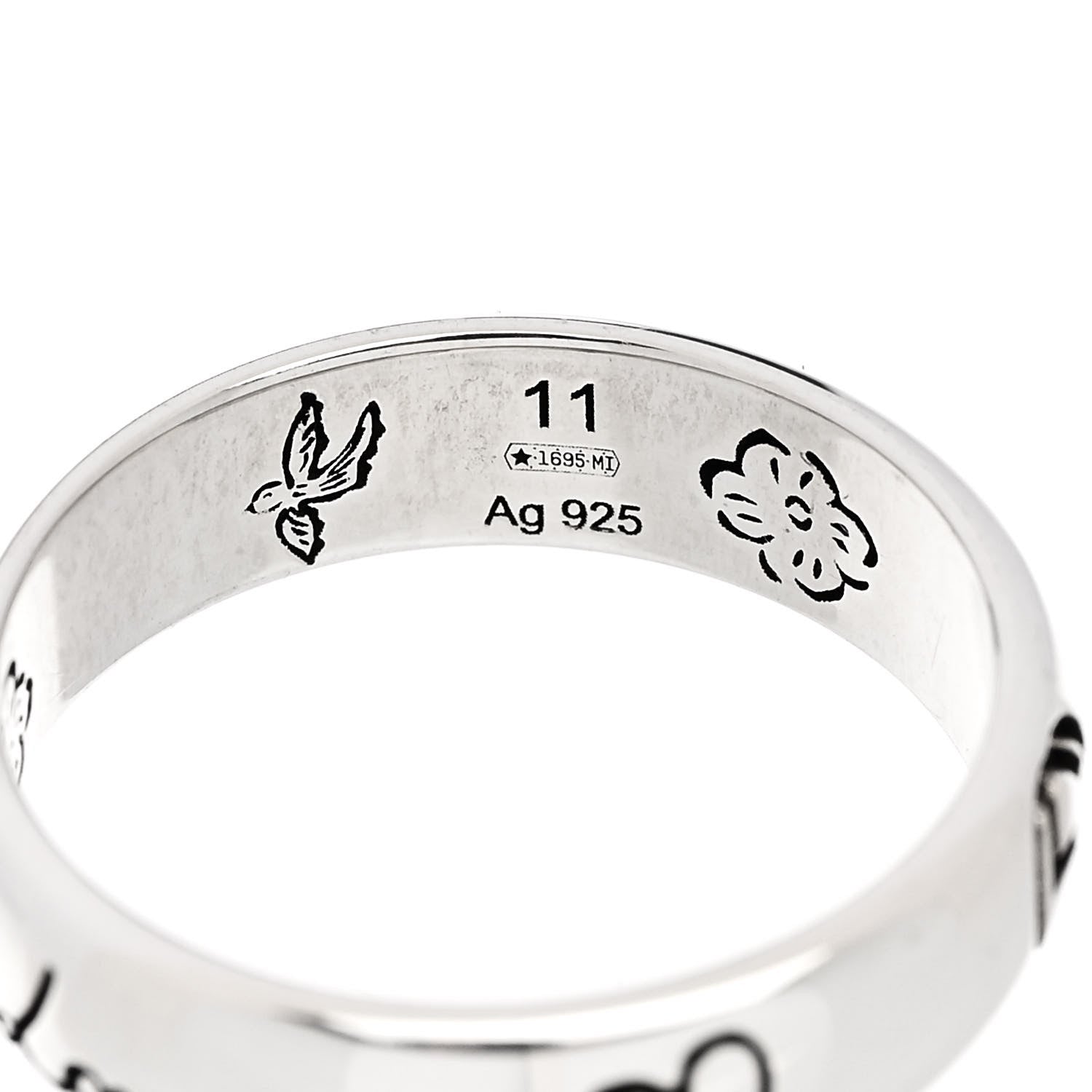Gucci Sterling Silver Blind for Love Band Ring 50 5.5 4 of 5