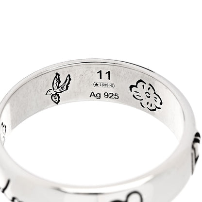 Gucci Sterling Silver Blind for Love Band Ring 50 5.5 4 of 5