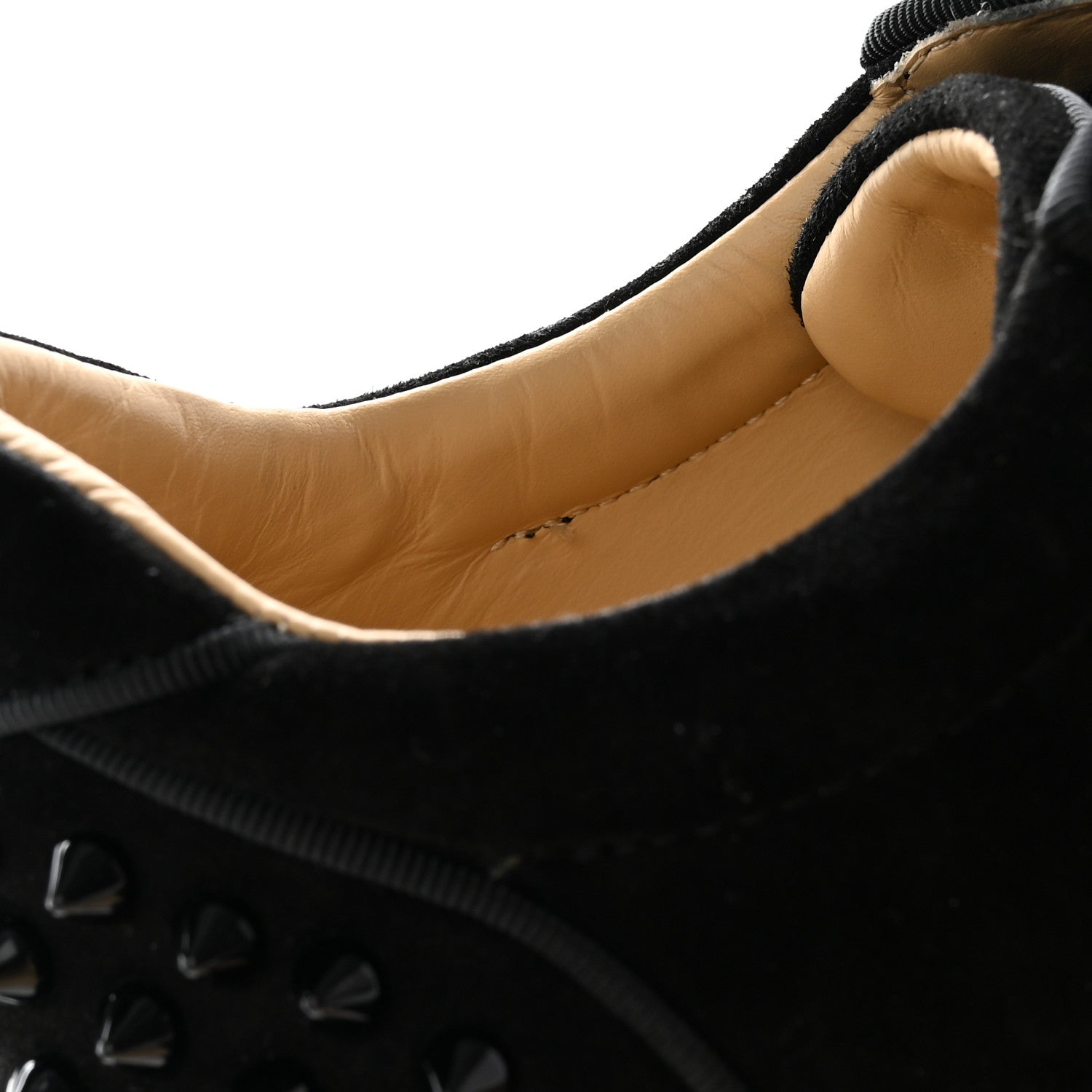 Christian Louboutin Veau Velours Spikes Womens Vieira Flat Sneakers 37 Black 12 of 14