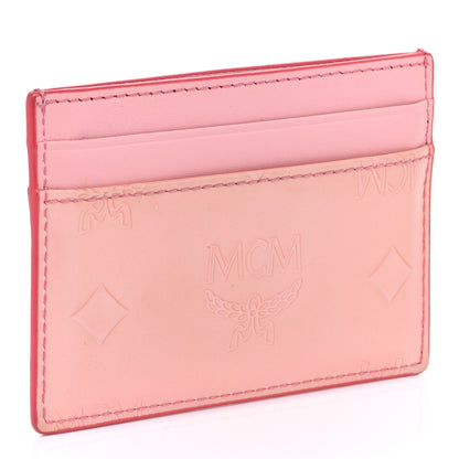 MCM Patent Monogram Card Case Pink 3 of 7