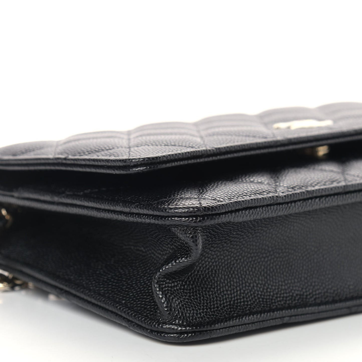 Caviar Quilted Wallet With Charms On Chain WOC Black