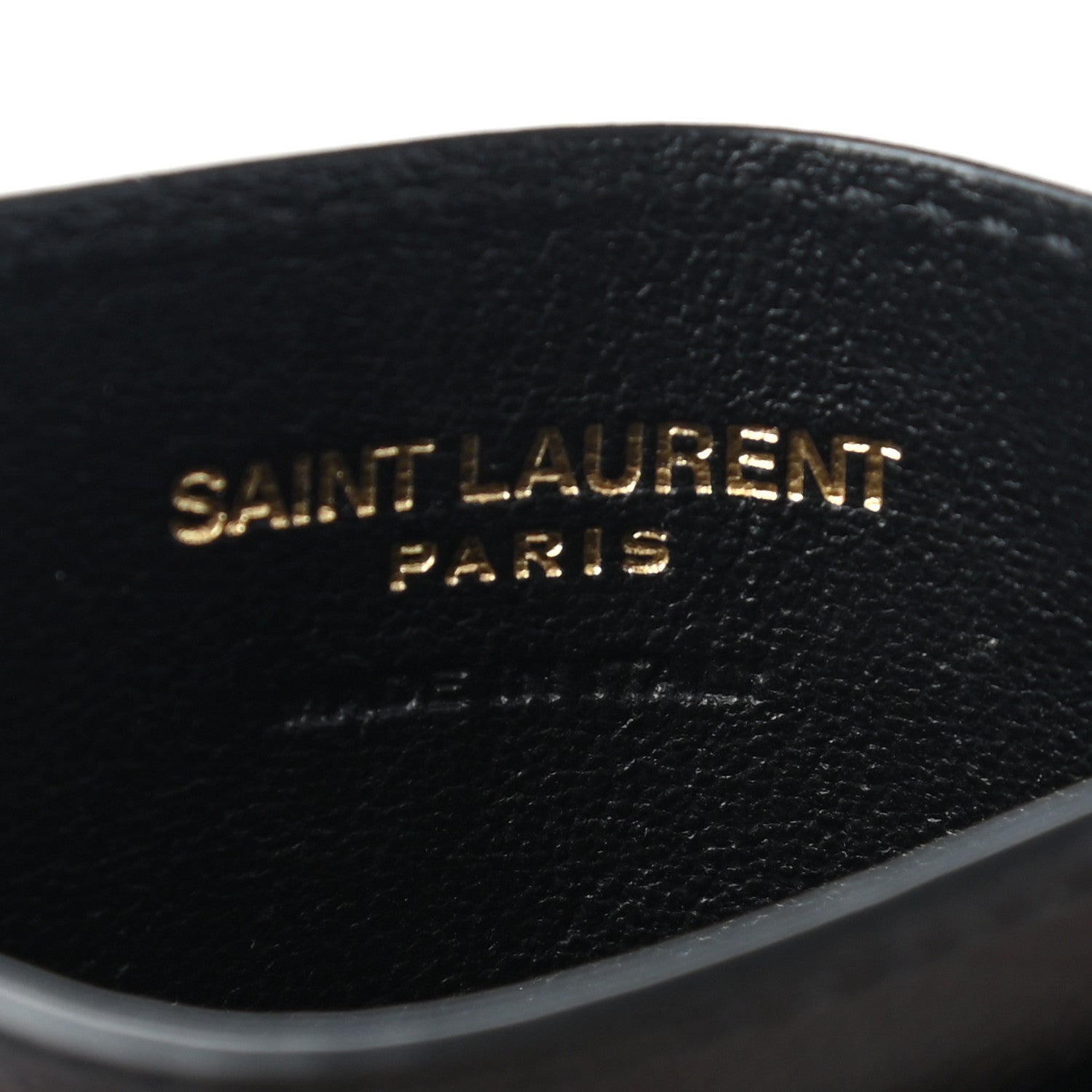 Saint Laurent Grain De Poudre Matelasse Chevron Monogram Credit Card Case Black 6 of 9