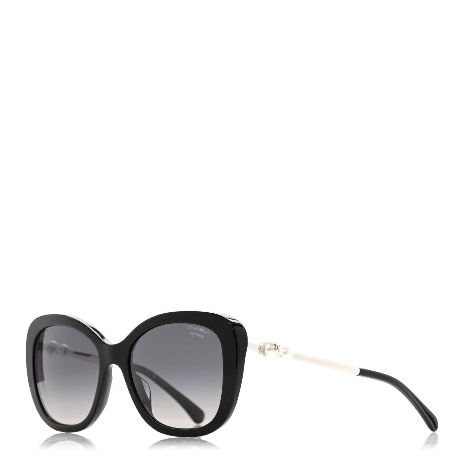 Chanel Acetate Polarized Butterfly Winter Pearl Sunglasses 5339-H Black 1 of 8