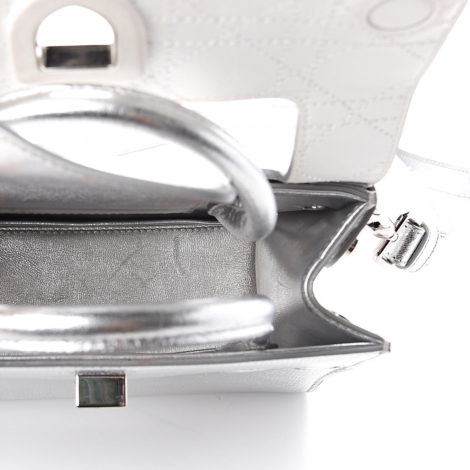 Christian Dior Metallic Grained Calfskin Mini Diorever Flap Silver 4 of 7