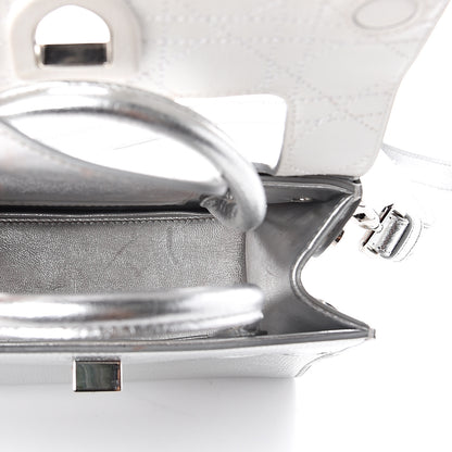 Christian Dior Metallic Grained Calfskin Mini Diorever Flap Silver 4 of 7
