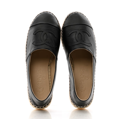 Chanel Lambskin CC Espadrilles 37 Black 2 of 10