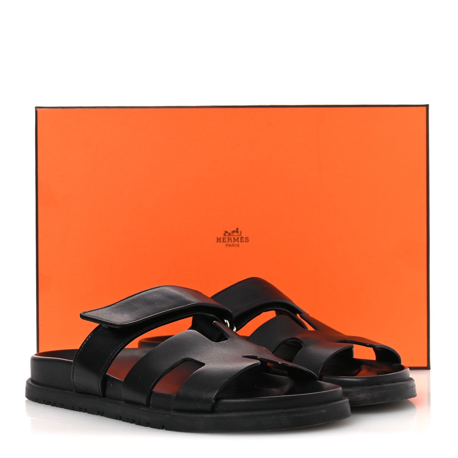 Hermes Calfskin Womens Chypre Sandals 36 Black 13 of 13