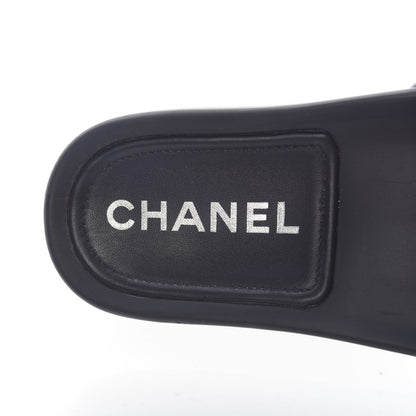 Chanel Lambskin Quilted CC Mules Sandals 39 Black 7 of 9