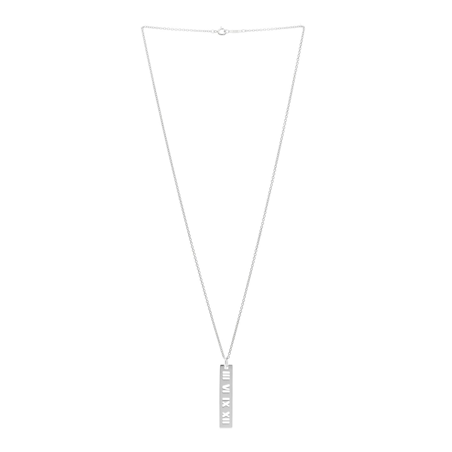 Sterling Silver Atlas Bar Pendant Necklace