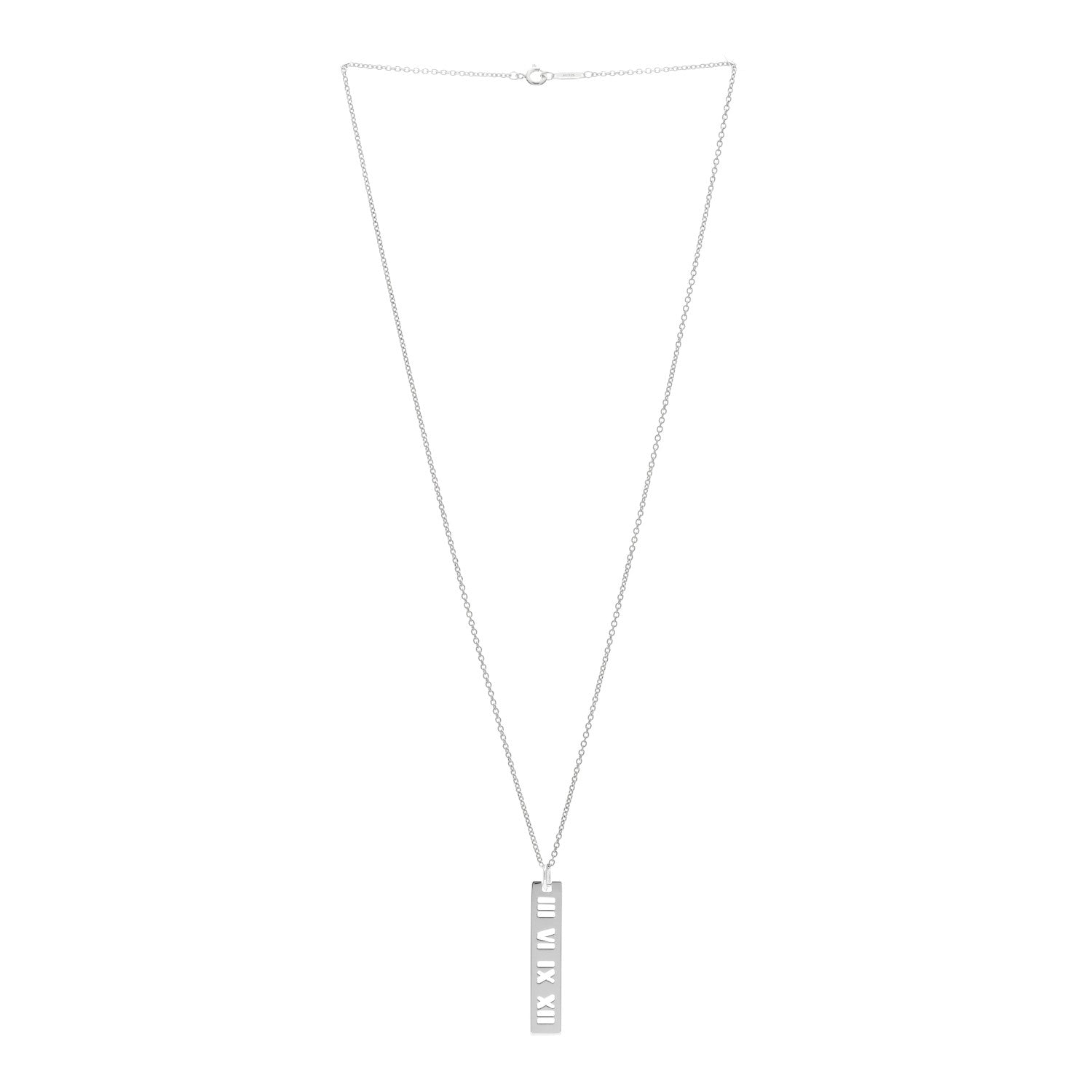 Tiffany Sterling Silver Atlas Bar Pendant Necklace 2 of 3