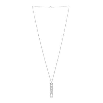 Tiffany Sterling Silver Atlas Bar Pendant Necklace 2 of 3