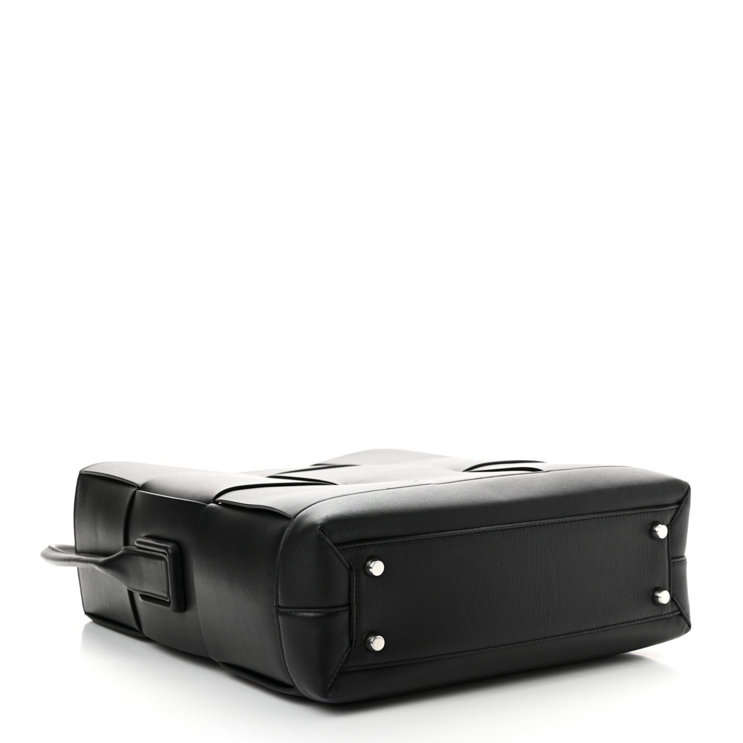 French Calfskin Maxi Intrecciato Large Vertical Arco Tote Black