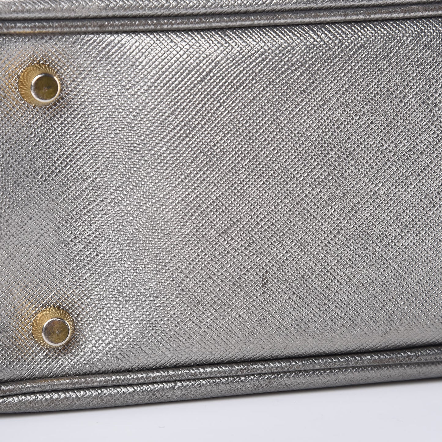 Metallic Saffiano Lux Bowler Silver