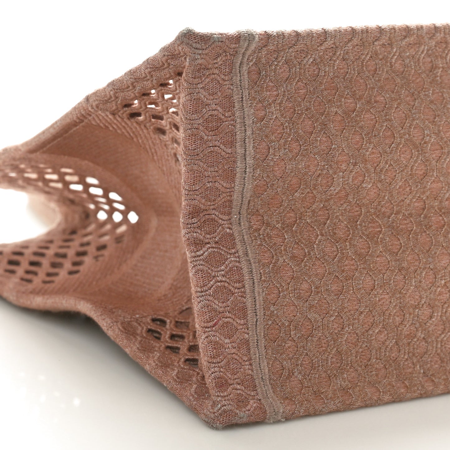 Mesh Embroidered Medium Book Tote Clay
