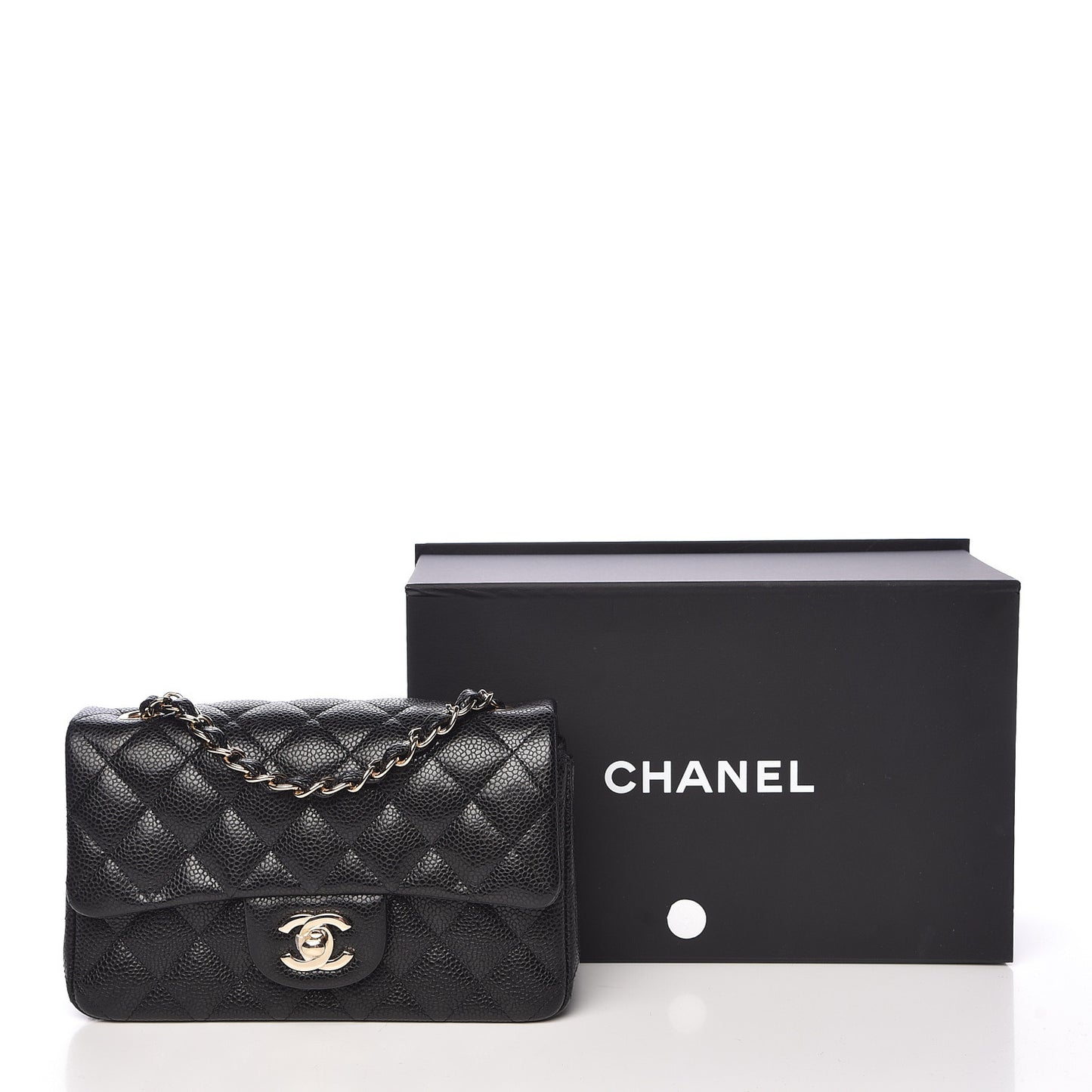 Caviar Quilted Mini Rectangular Flap Black