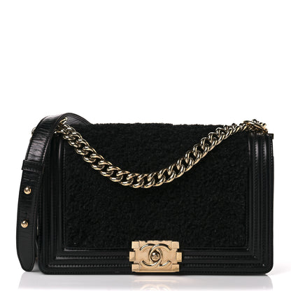 Chanel Shearling Calfskin Medium Boy Flap Black 1 of 6