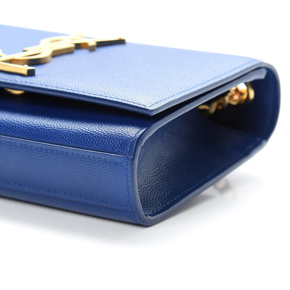 Saint Laurent Grain De Poudre Small Classic Monogram Kate Satchel Royal Blue 10 of 10