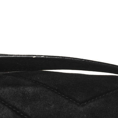 Saint Laurent Suede Calfskin Y Quilted Monogram Small Loulou Chain Satchel Black 11 of 13