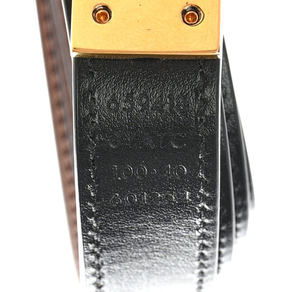 Gucci Plutone Calfskin Double G Reversible 20mm Belt 100 40 Porcelain Rose Black 4 of 6