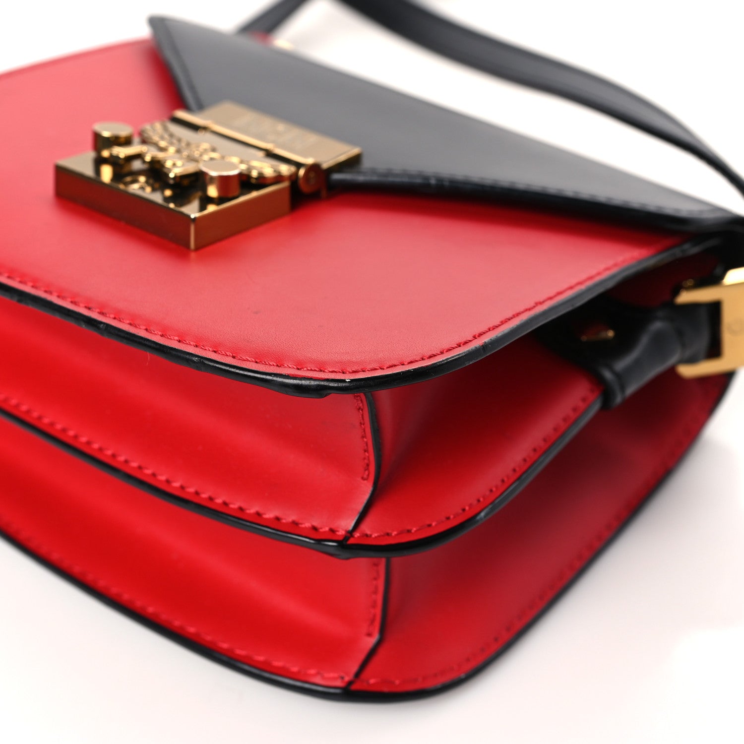 MCM Calfskin Mini Patricia Crossbody Bag Red Black 8 of 8