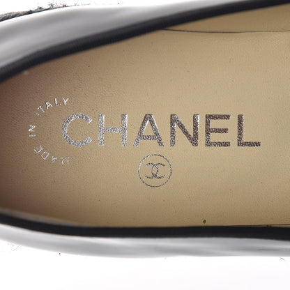 Chanel Patent Calfskin CC Mocassin Loafer Espadrilles 40.5 Black 6 of 11