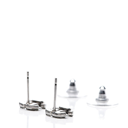 Chanel Crystal Mini Timeless CC Earrings Silver 4 of 5