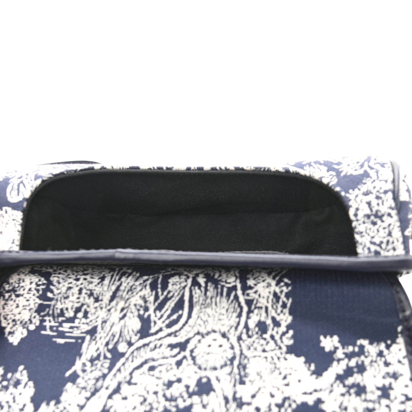 Canvas Toile de Jouy Reverse Embroidered Medium Bobby Flap Blue