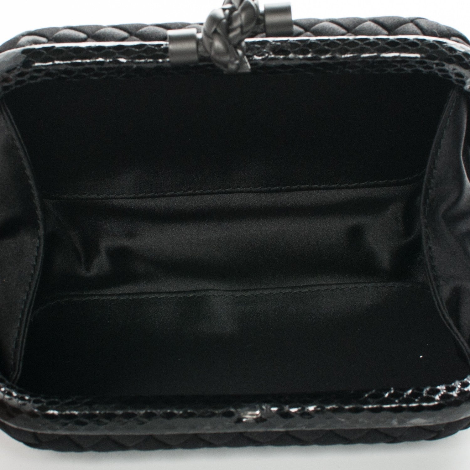 Bottega Veneta Satin Intreccio Impero Ayers Knot Clutch Black 6 of 6