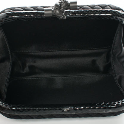 Bottega Veneta Satin Intreccio Impero Ayers Knot Clutch Black 6 of 6