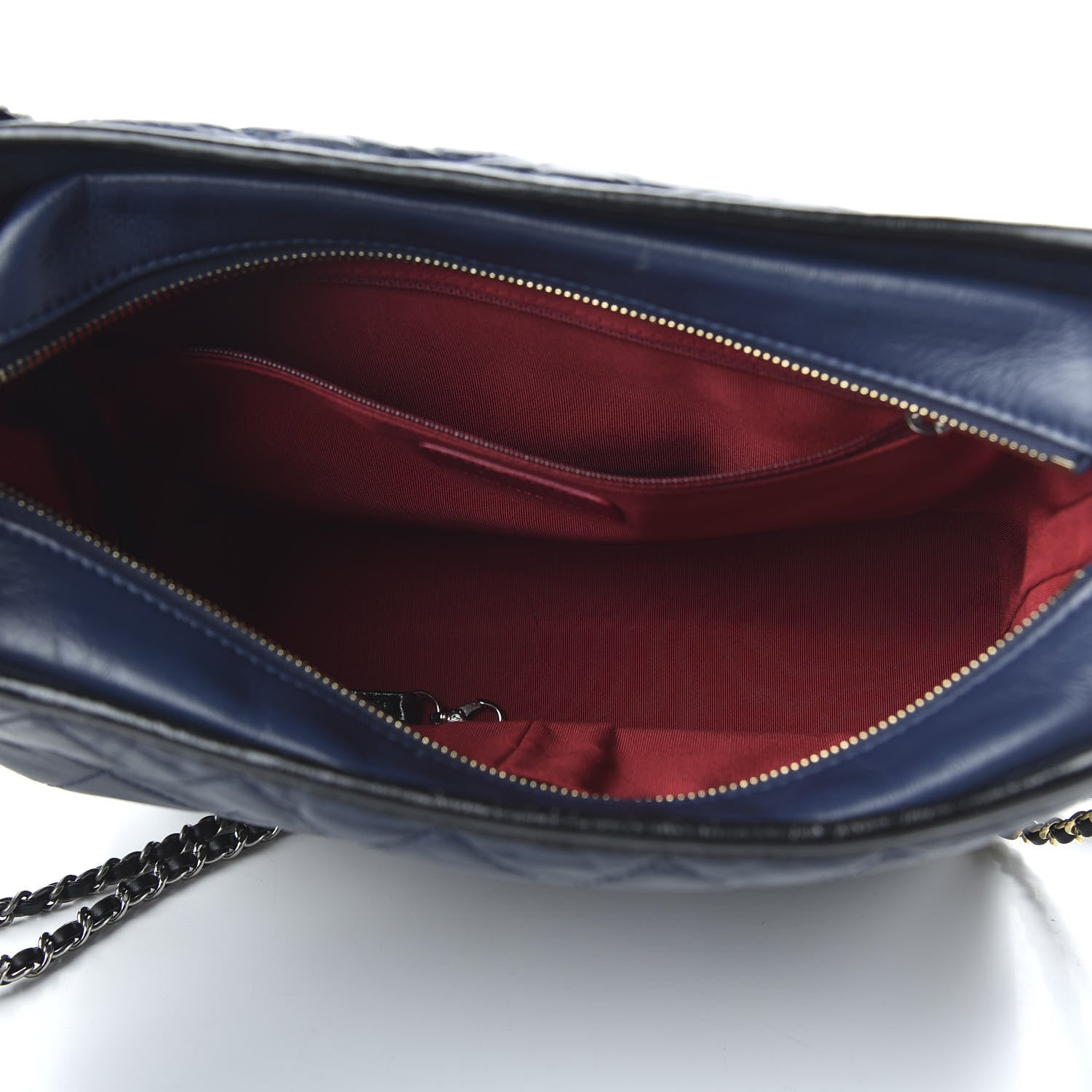 Chanel Aged Calfskin Quilted Medium Gabrielle Hobo Navy Black 5 of 11