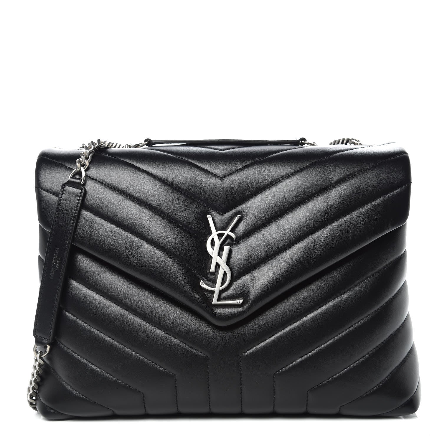 Saint Laurent Calfskin Y Quilted Monogram Medium Loulou Chain Satchel Black 1 of 11