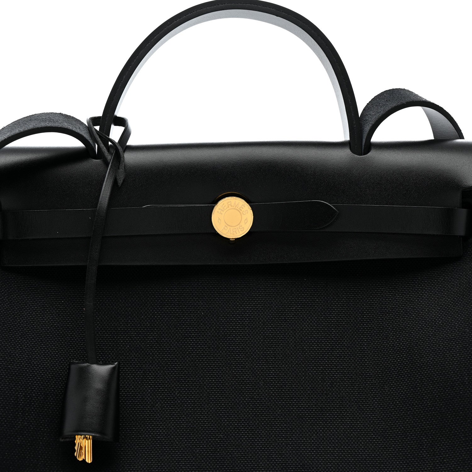 Hermes Military Toile Vache Hunter Herbag Zip Retourne 31 PM Black 9 of 11