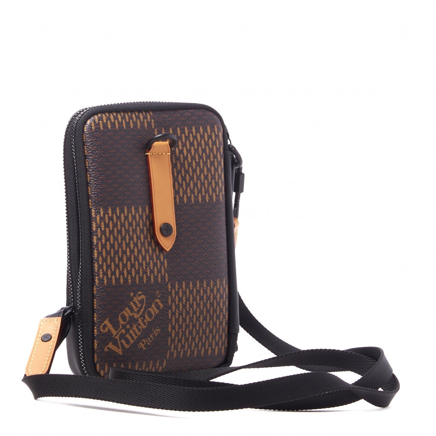 Louis Vuitton X NIGO Giant Damier Ebene Tortoise Double Phone Pouch 2 of 9