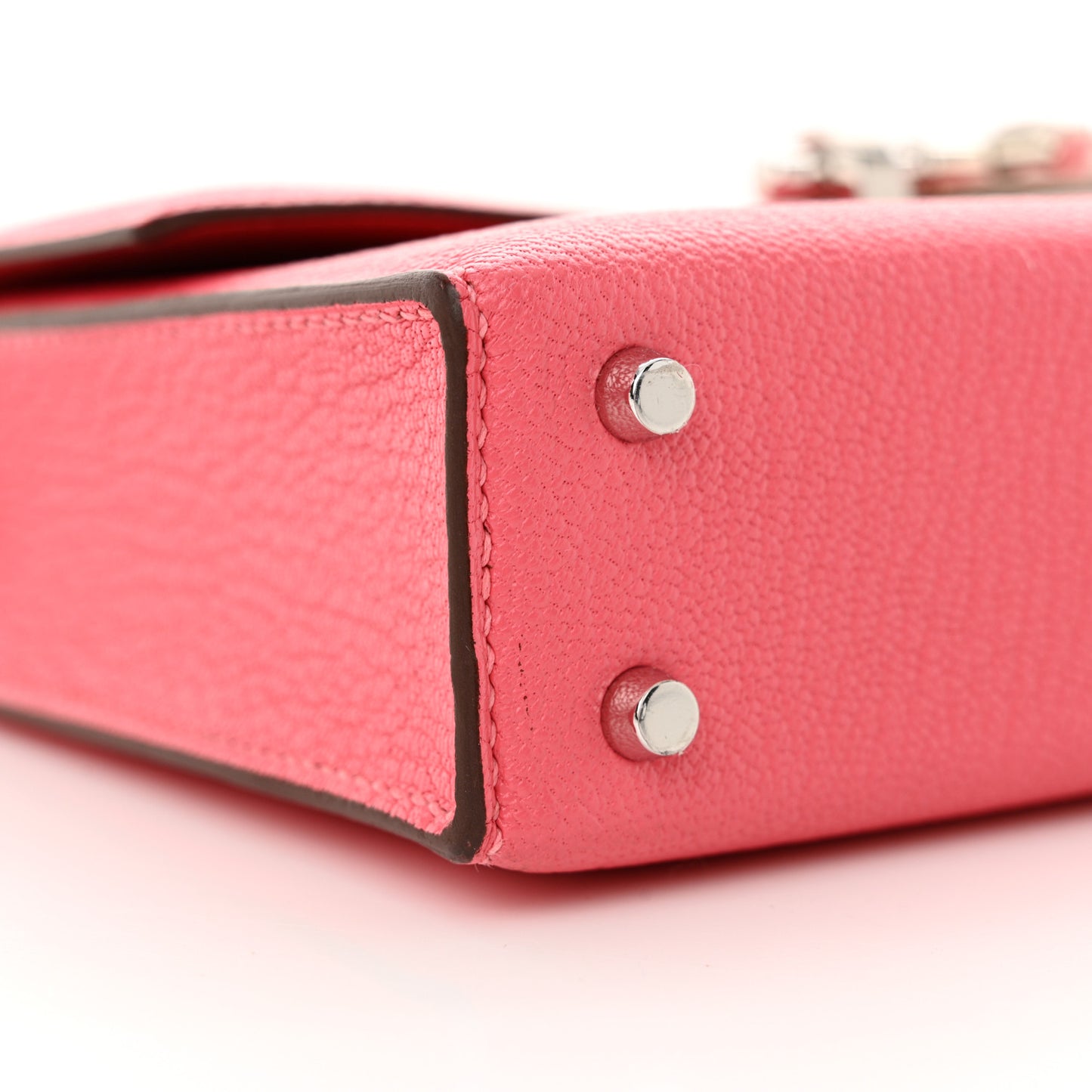 Chevre Mysore Mini Verrou Chaine Bag Rose Lipstick