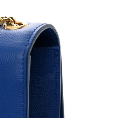 Saint Laurent Grain De Poudre Small Classic Monogram Kate Satchel Blue Clair 11 of 11