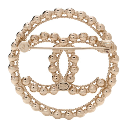 Chanel Metal Bead CC Round Brooch Gold 3 of 5