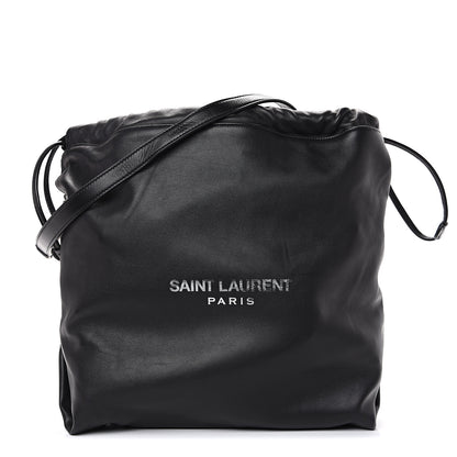Saint Laurent Lambskin Teddy Bucket Bag Black 1 of 8